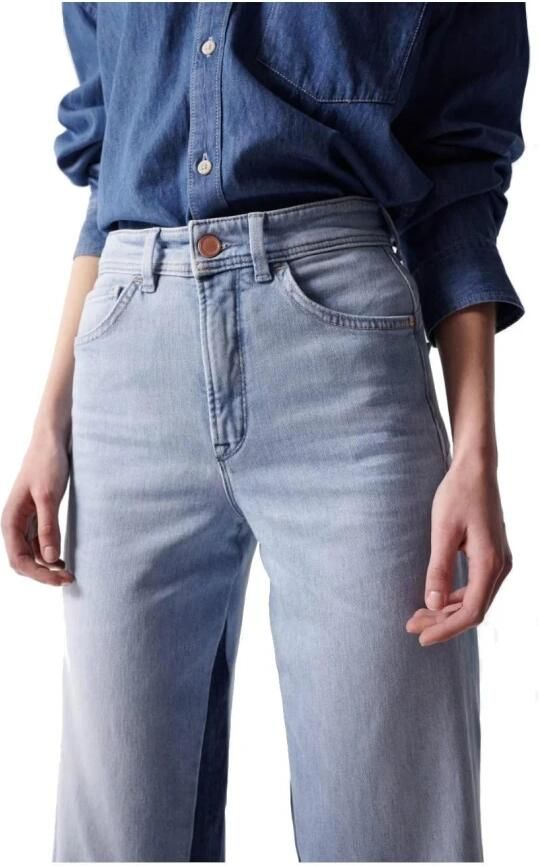 Salsa Push in Wide Leg Jeans met geheime glamour Blue Dames