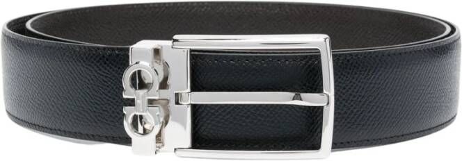 Salvatore Ferragamo Omkeerbare As Riem Dubbele Afwerking Black Heren