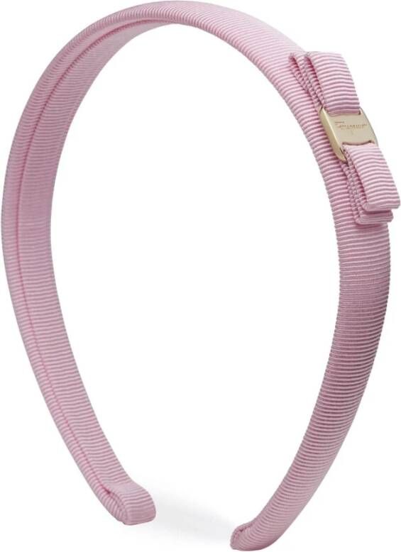 Salvatore Ferragamo Blush Roze Strik-Detail Haarband Pink Dames
