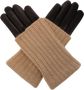 Salvatore Ferragamo Leren Handschoenen Zwart-Beige Handschoenen Beige Dames - Thumbnail 1