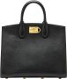 Salvatore Ferragamo Studio Zwarte Graankalfsleren Handtas Black Dames - Thumbnail 1