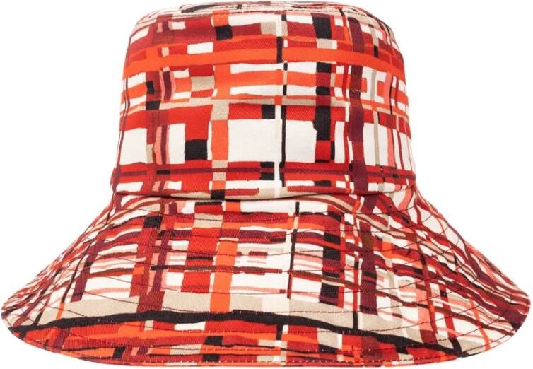 Salvatore Ferragamo Bucket Hat met Logo Patch Red Dames