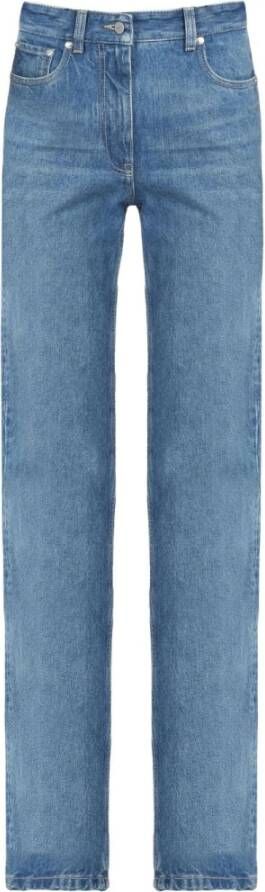 Salvatore Ferragamo High Waist Straight Leg Jeans Blauw Dames