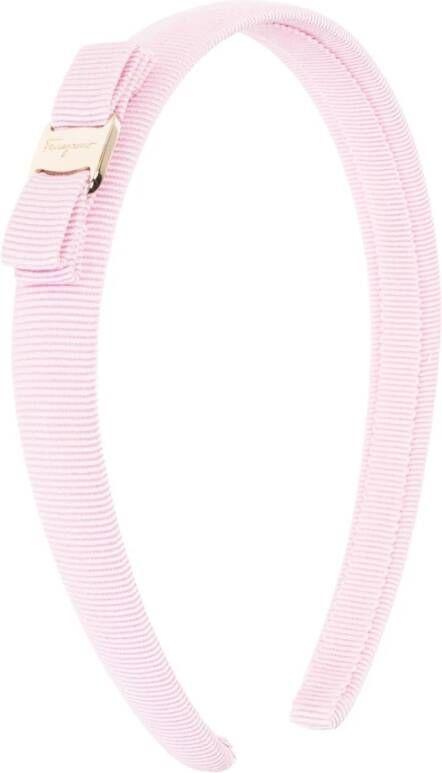 Salvatore Ferragamo Blush Roze Strik-Detail Haarband Pink Dames