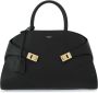 Salvatore Ferragamo Hug Leren Tote Tas Zwart Black Dames - Thumbnail 1