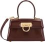 Salvatore Ferragamo Iconische Gancini Leren Handtas Bruin Dames - Thumbnail 1