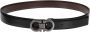 Salvatore Ferragamo Omkeerbare leren riem met zilverkleurige gesp Black - Thumbnail 1