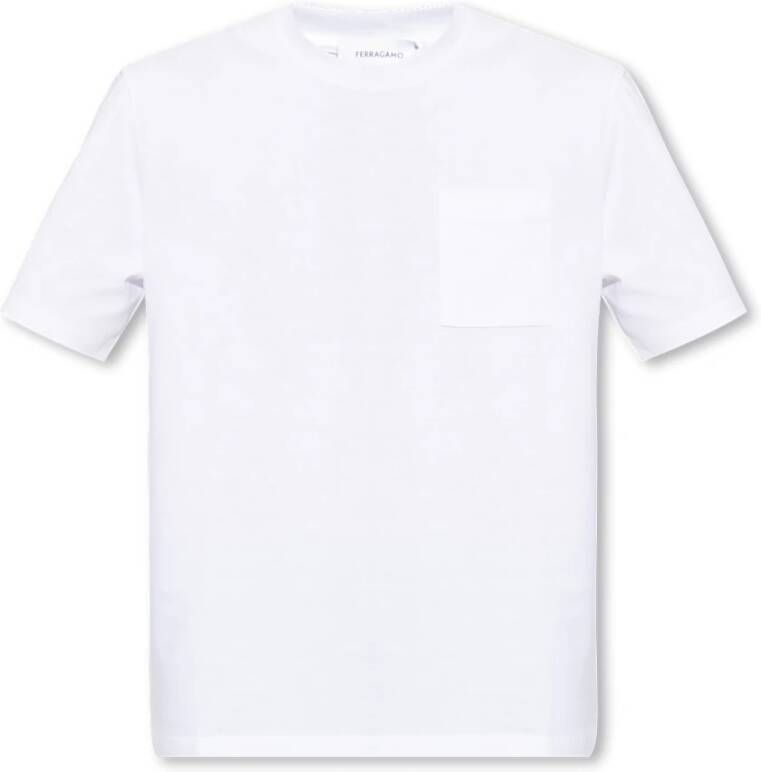 Salvatore Ferragamo Katoenen T-shirt White Heren