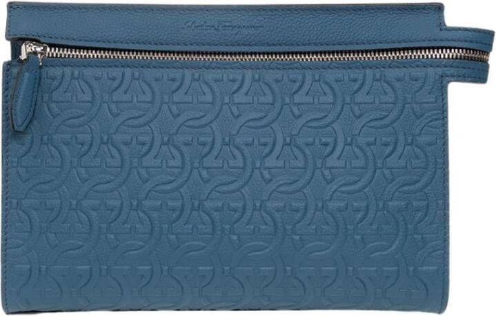 Salvatore Ferragamo Leather handbag Blauw Heren