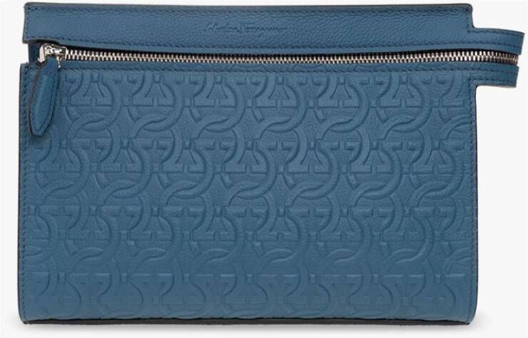 Salvatore Ferragamo Leather handbag Blauw Heren