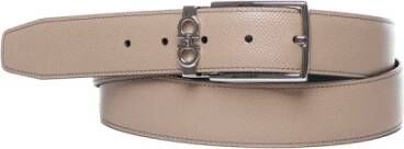 Salvatore Ferragamo Luxe Katoenmix Riem Beige Unisex