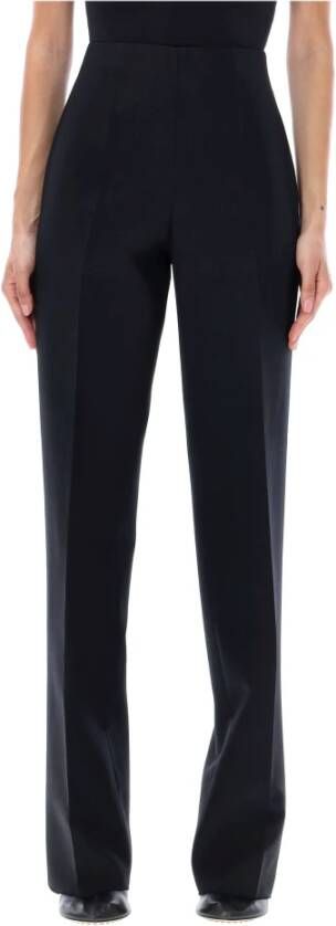 Salvatore Ferragamo Luxe zwarte broek met rechte snit en plooien Zwart Dames