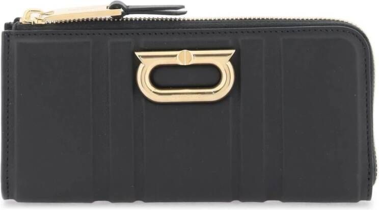 Salvatore Ferragamo Metalen Gancini Continental Portemonnee Black Dames