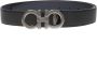 Salvatore Ferragamo Omkeerbare Gancini Leren Riem met Ruthenium Gesp Black Heren - Thumbnail 1