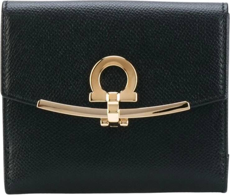Salvatore Ferragamo Opvouwbare Portemonnee Kaarthouder Zwart Dames