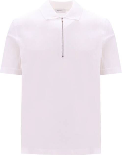 Salvatore Ferragamo Organisch Katoenen Polo Shirt White Heren