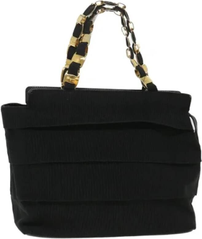 Salvatore Ferragamo Pre-owned Canvas handbags Zwart Dames