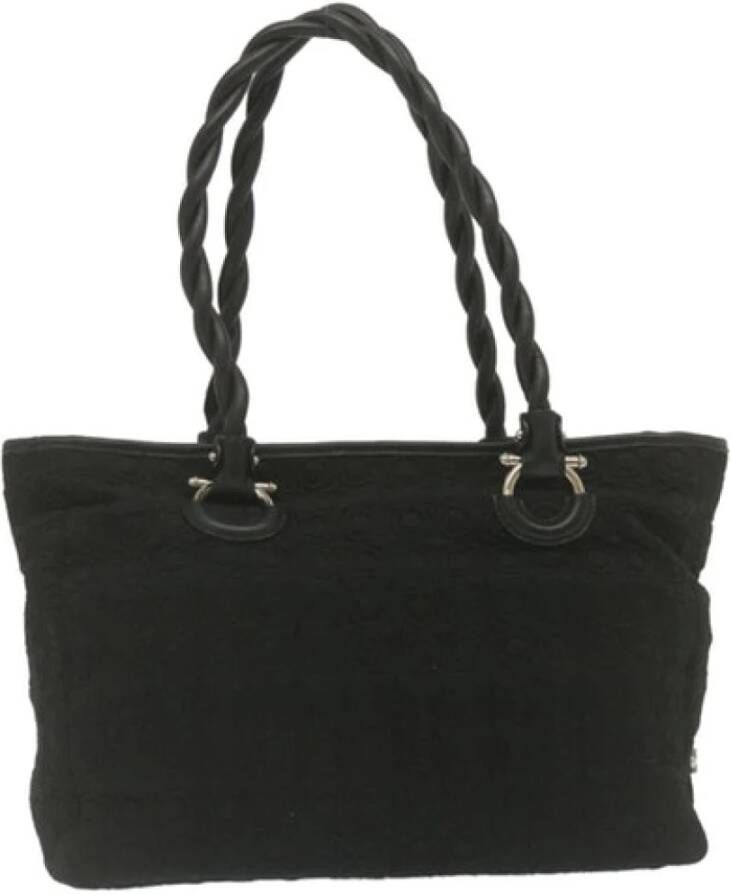 Salvatore Ferragamo Pre-owned Canvas tas Zwart Dames