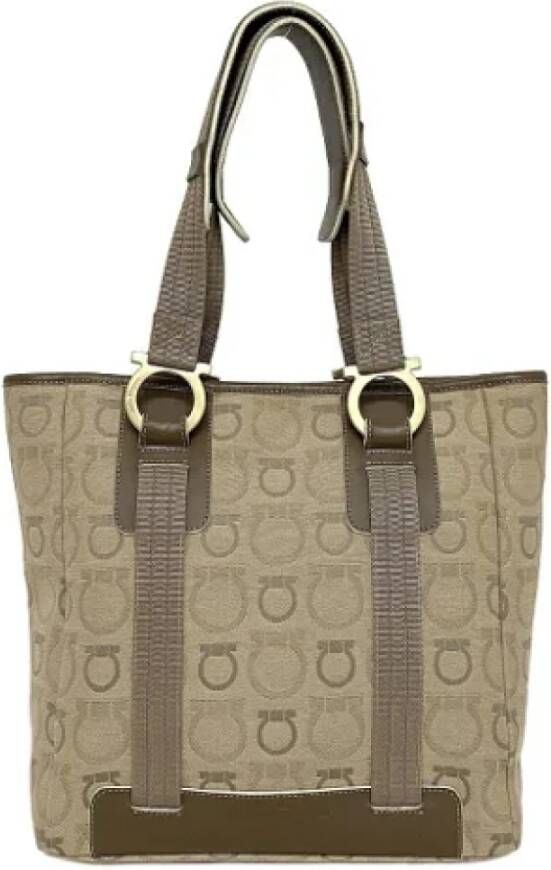 Salvatore Ferragamo Pre-owned Canvas totes Beige Dames