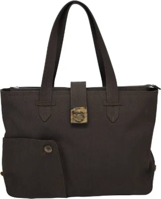 Salvatore Ferragamo Pre-owned Canvas totes Bruin Dames