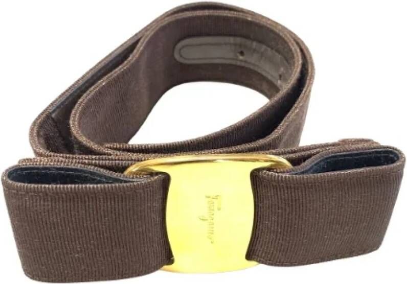 Salvatore Ferragamo Pre-owned Fabric belts Bruin Dames
