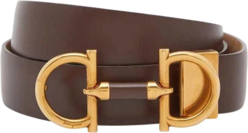 Salvatore Ferragamo Pre-owned Leather belts Bruin Dames