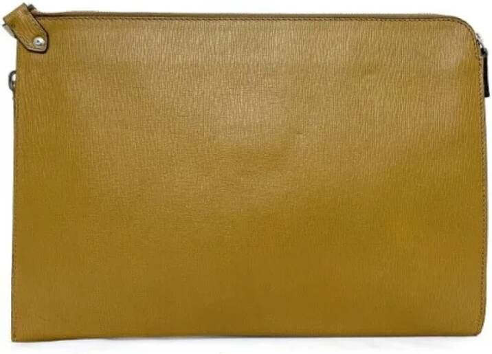 Salvatore Ferragamo Pre-owned Leather clutches Bruin Dames