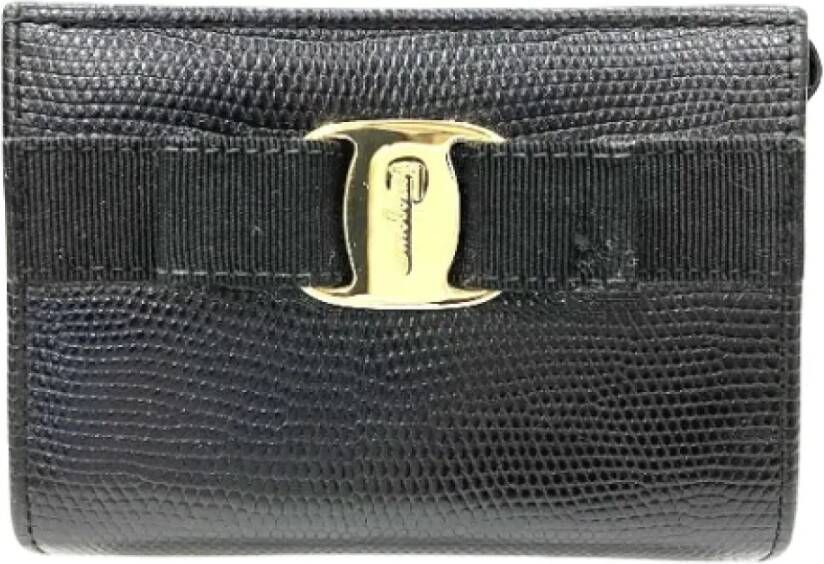 Salvatore Ferragamo Pre-owned Leather clutches Zwart Dames