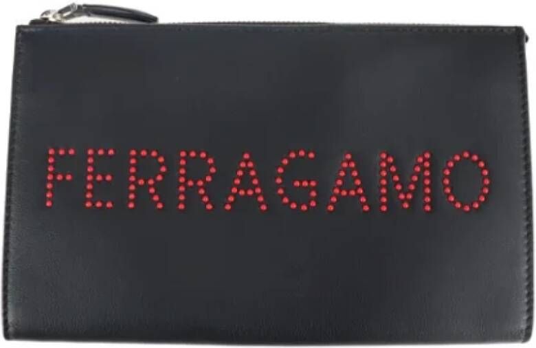 Salvatore Ferragamo Pre-owned Leather clutches Zwart Heren