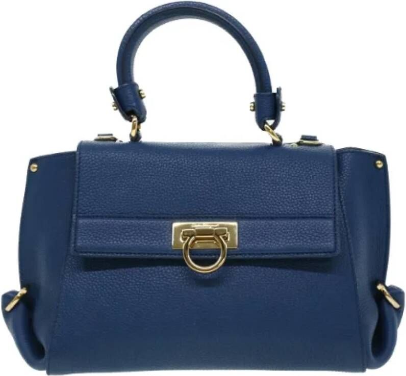 Salvatore Ferragamo Pre-owned Leather handbags Blauw Dames