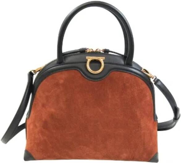 Salvatore Ferragamo Pre-owned Leather handbags Bruin Dames