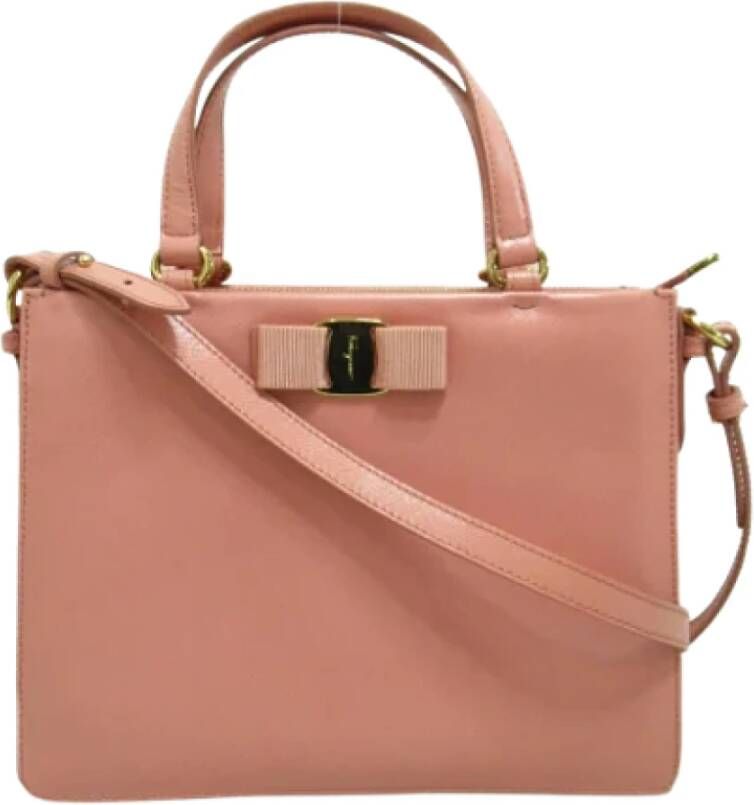 Salvatore Ferragamo Pre-owned Leather handbags Roze Dames