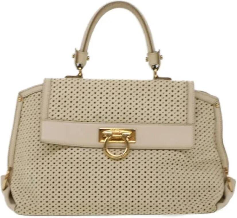 Salvatore Ferragamo Pre-owned Leather handbags Wit Dames
