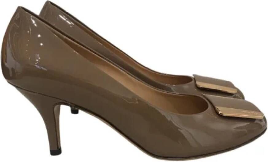 Salvatore Ferragamo Pre-owned Leather heels Bruin Dames