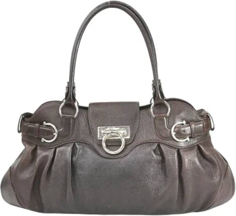 Salvatore Ferragamo Pre-owned Leather shoppers Bruin Dames