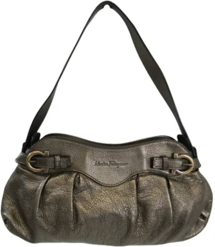 Salvatore Ferragamo Pre-owned Leather shoulder-bags Grijs Dames