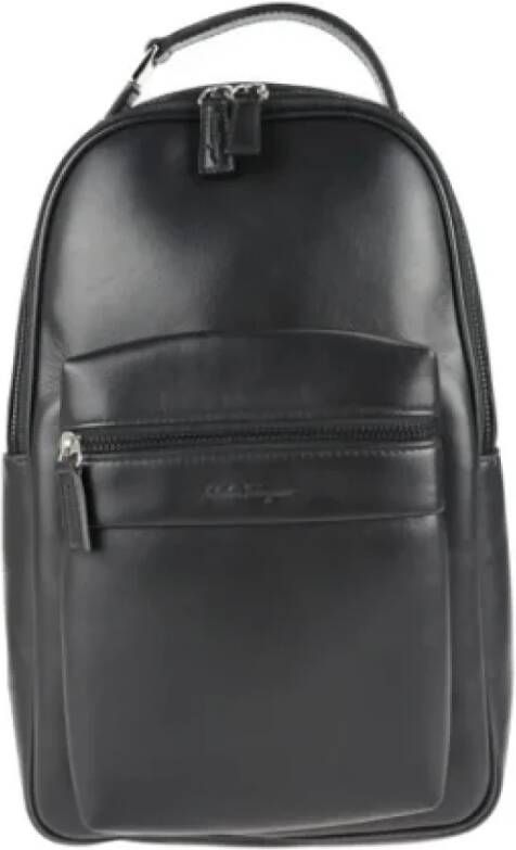 Salvatore Ferragamo Pre-owned Leather shoulder-bags Zwart Heren