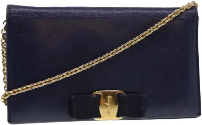 Salvatore Ferragamo Pre-owned Leather wallets Blauw Dames