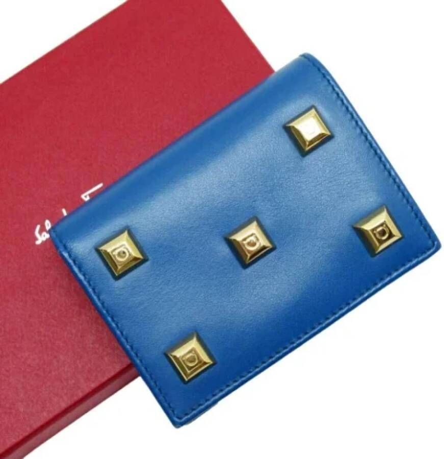 Salvatore Ferragamo Pre-owned Leather wallets Blauw Dames