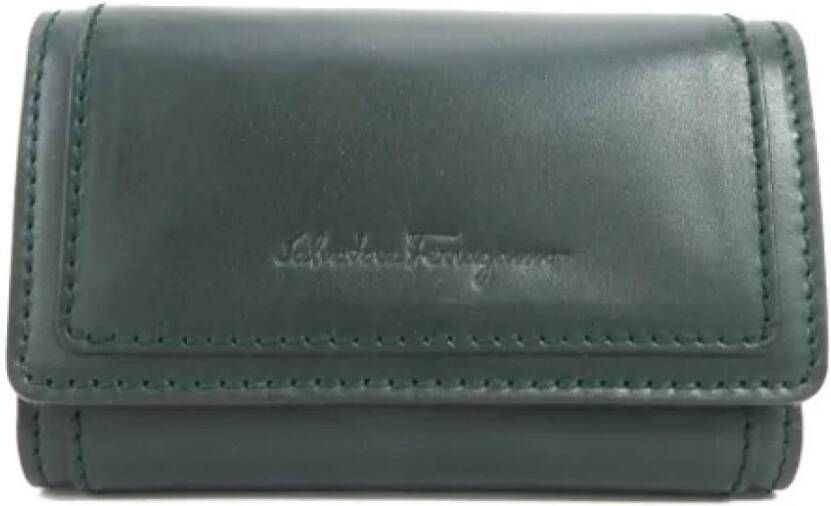 Salvatore Ferragamo Pre-owned Leather wallets Groen Dames