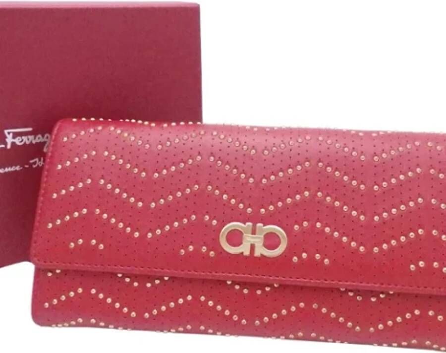 Salvatore Ferragamo Pre-owned Leather wallets Rood Dames