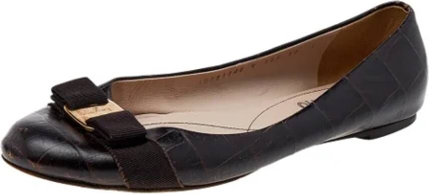 Salvatore Ferragamo Pre-owned Platte schoenen Bruin Dames