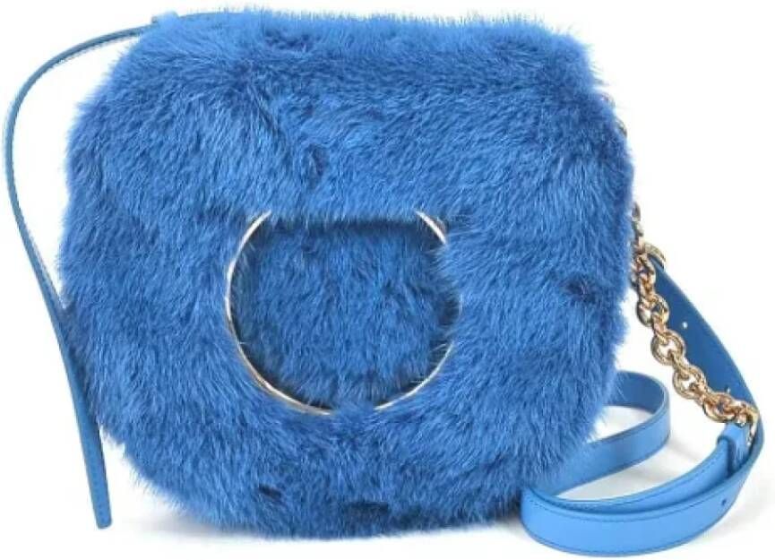 Salvatore Ferragamo Pre-owned Fur shoulder-bags Blauw Dames