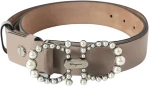 Salvatore Ferragamo Pre-owned Pre-owned Leather belts Beige Dames