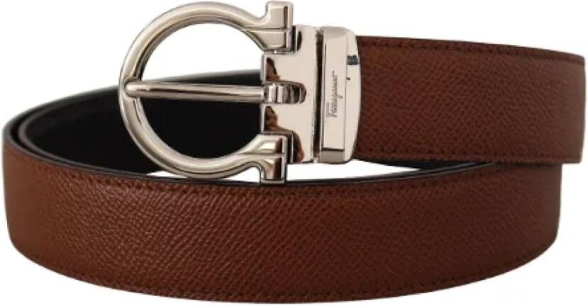 Salvatore Ferragamo Pre-owned Leather belts Bruin Dames