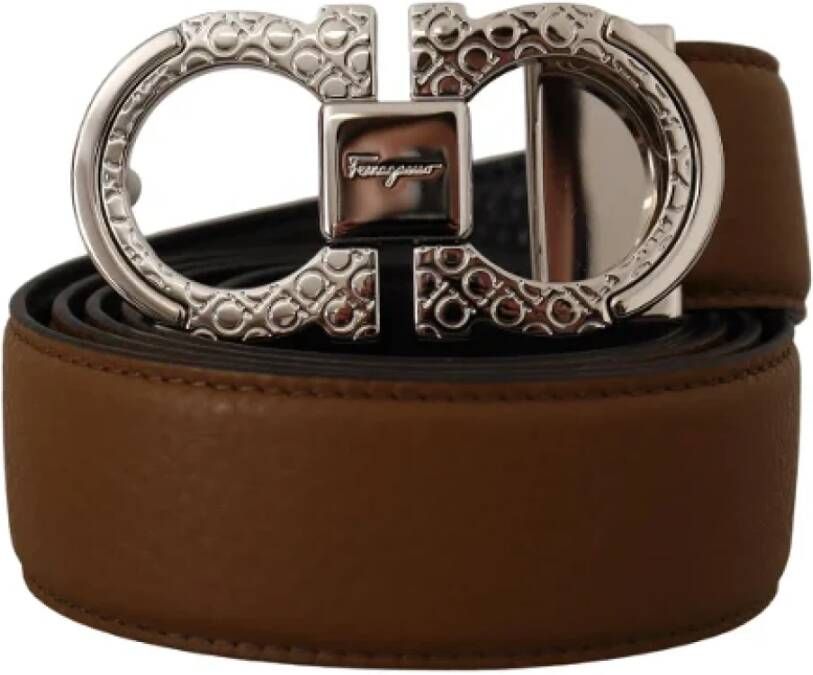Salvatore Ferragamo Pre-owned Leather belts Bruin Dames