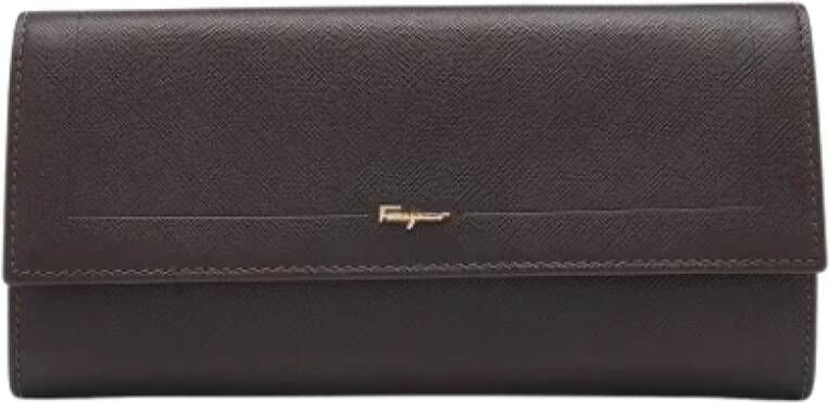 Salvatore Ferragamo Pre-owned Leather wallets Bruin Dames