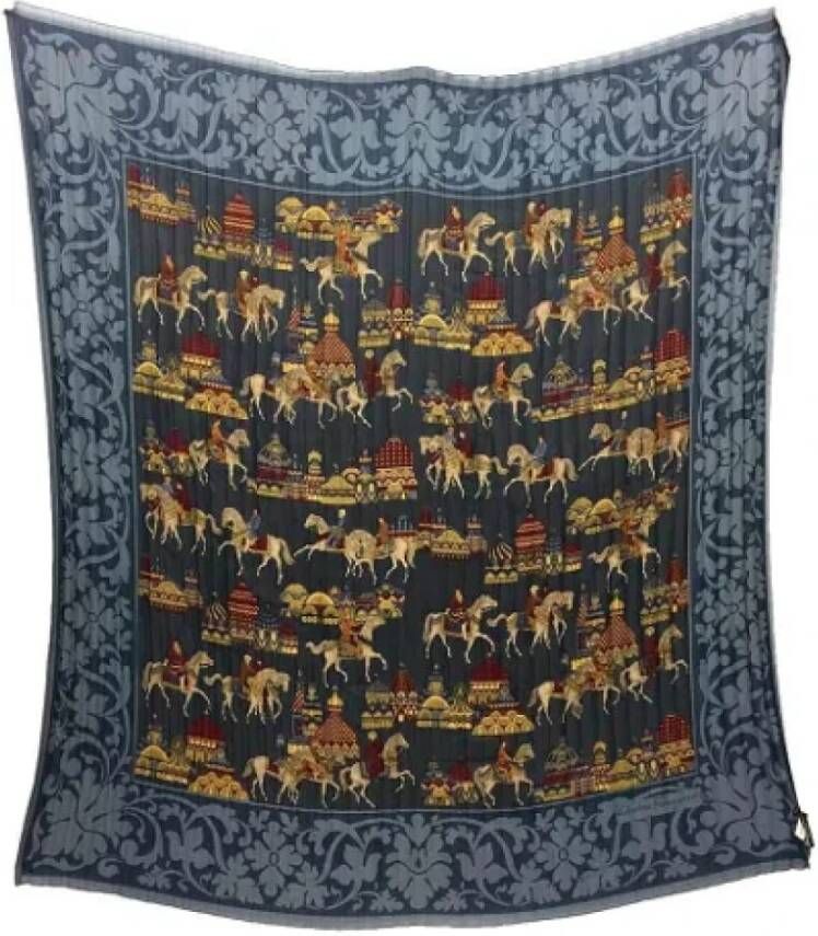 Salvatore Ferragamo Pre-owned Pre-owned Silk scarves Blauw Dames