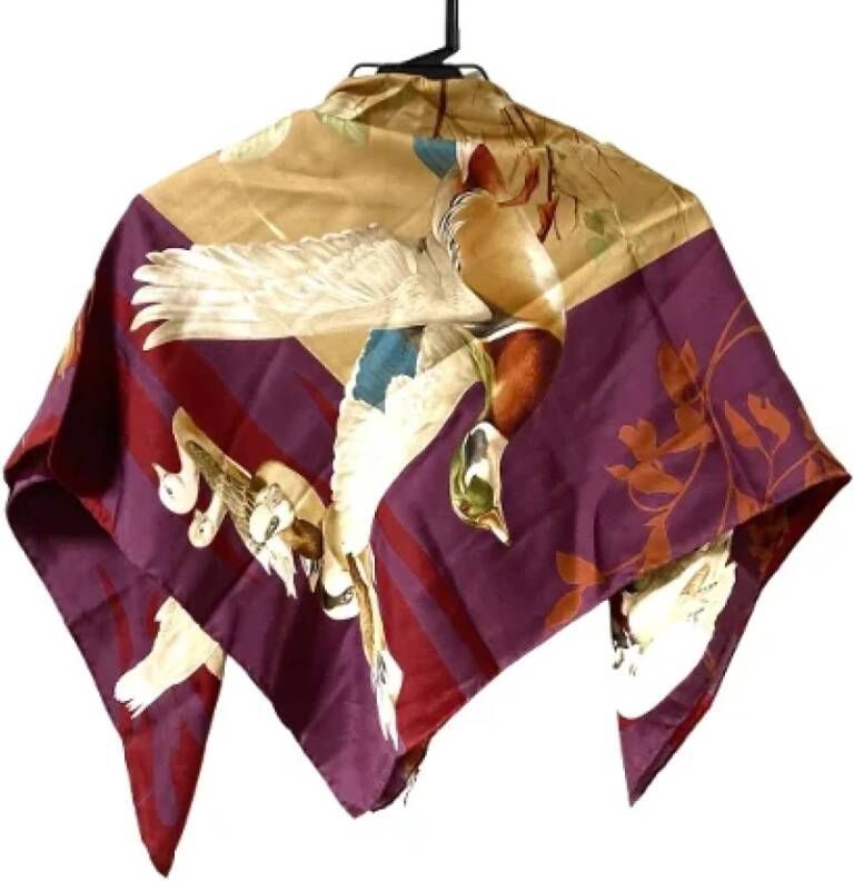 Salvatore Ferragamo Pre-owned Pre-owned Silk scarves Bruin Dames