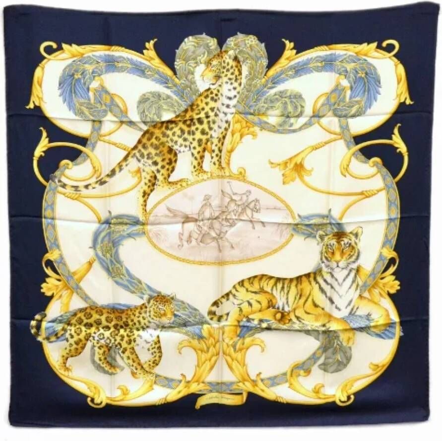 Salvatore Ferragamo Pre-owned Pre-owned Silk scarves Geel Dames